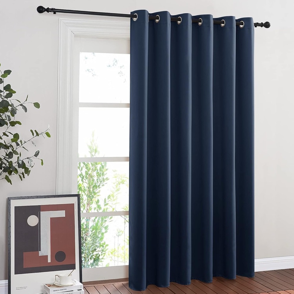 NICETOWN Bedroom Window Blackout Curtain 1 Panel Thermal Insulated Blue 80x84